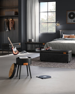 Upholstered Footstool Lounge Ottoman Storage Bench