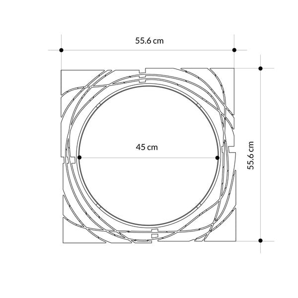 Elegant Black Square Mirror - Karrari