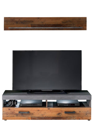 Indy – TV Storage Cabinet + Wall Shelf Set