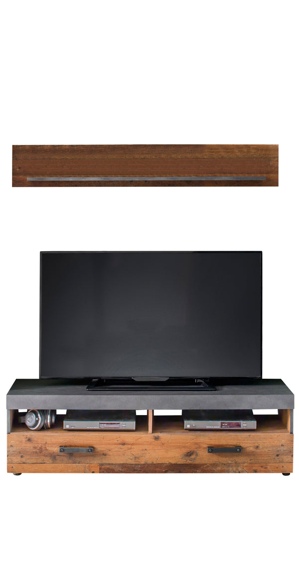 Indy – TV Storage Cabinet + Wall Shelf Set