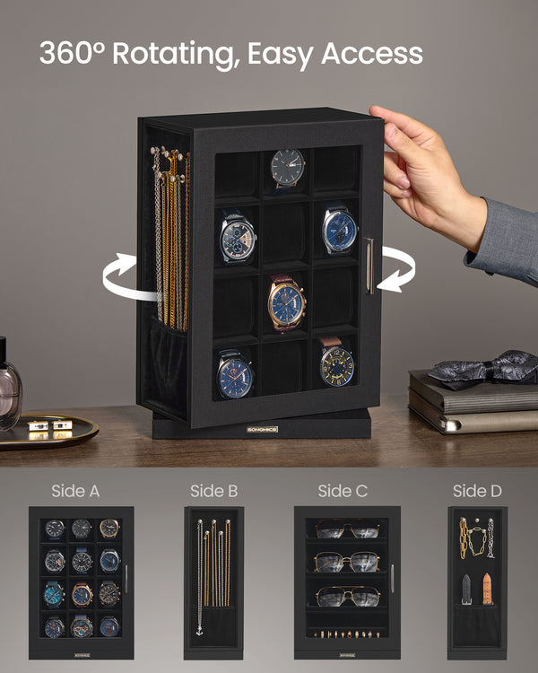 360° Rotating Watch & Jewellery Organizer Box - Karrari