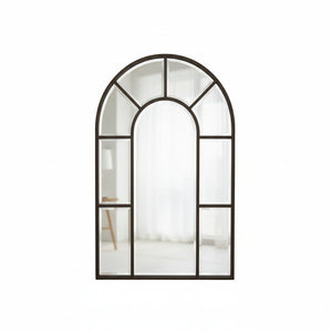 Arched Black Wall Mirror - Metal Frame