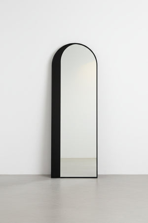 Tall Arched Full-Length Mirror Gold Metal Frame