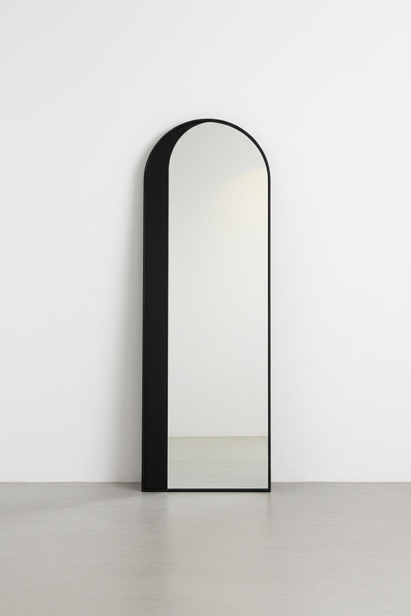 Tall Arched Full-Length Mirror Gold Metal Frame