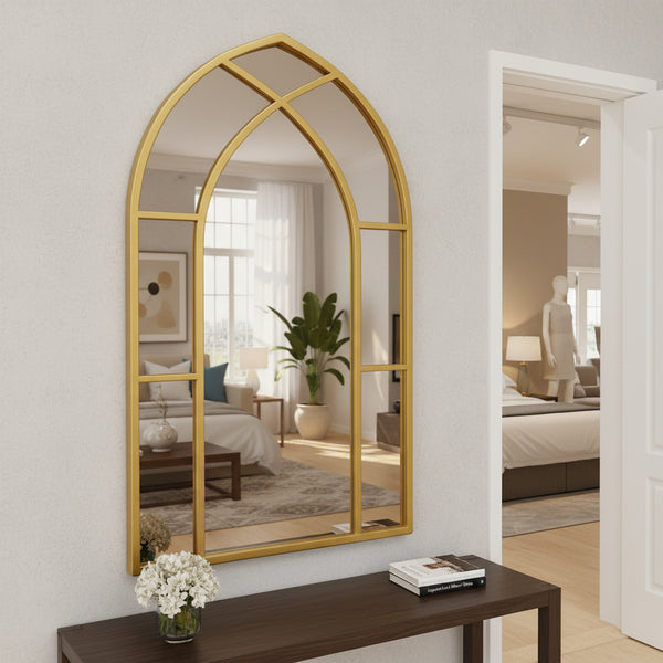 Cathedral Gold Wall Mirror - Metal Frame