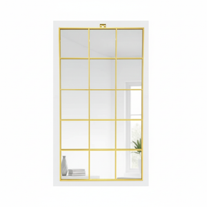 Gold Grid Mirror - Metal Frame