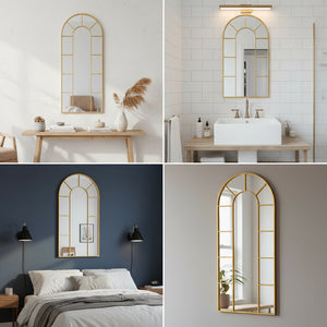 Arched Mirror with Gold Frame