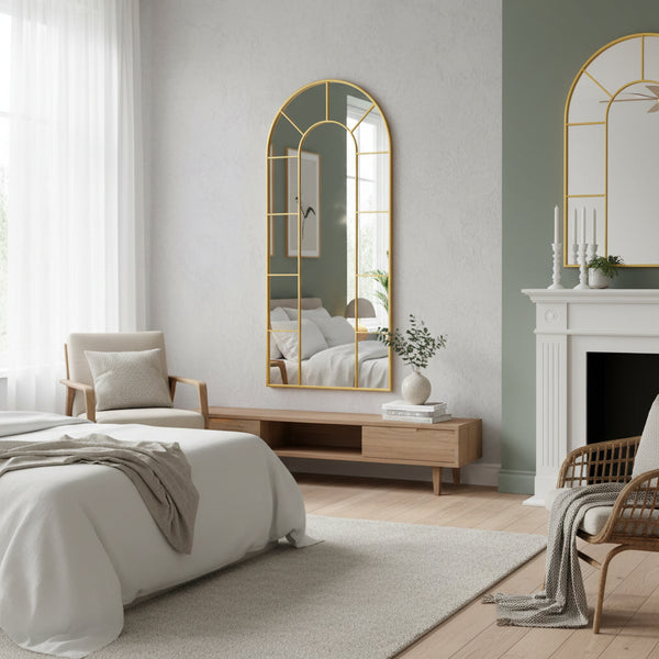 Arched Mirror with Gold Frame