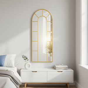 Arched Mirror with Gold Frame
