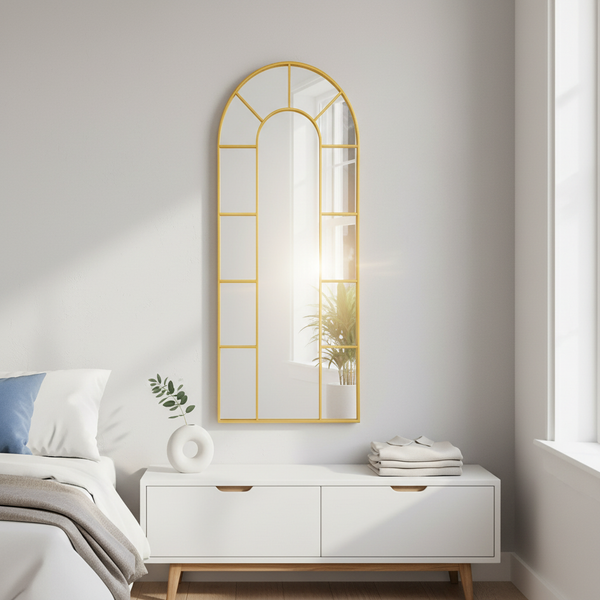 Arched Mirror with Gold Frame