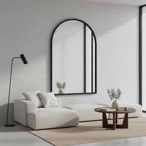 Arched Mirror Black Metal Frame