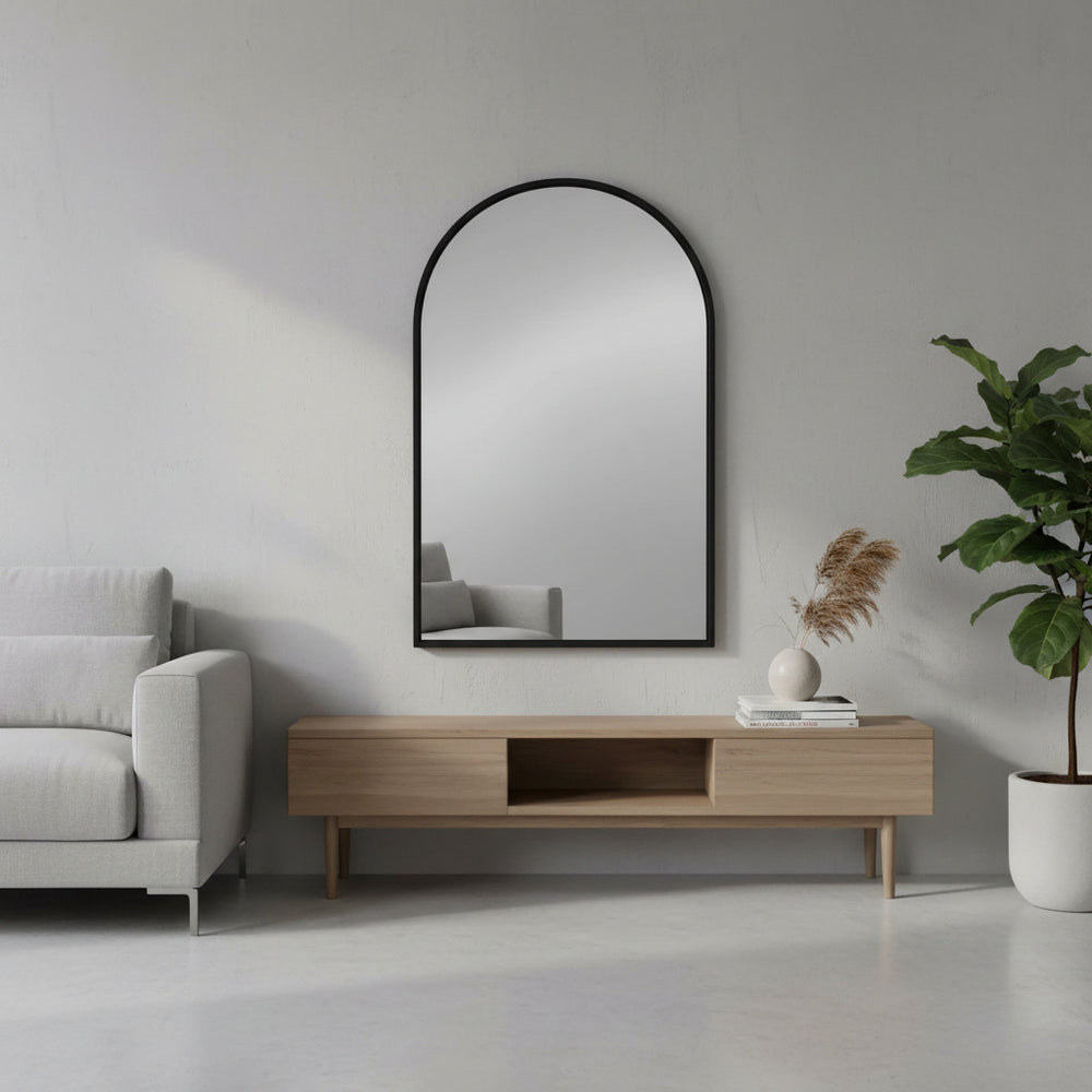 Arched Mirror Black Metal Frame - Karrari