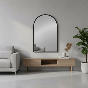 Arched Mirror Black Metal Frame