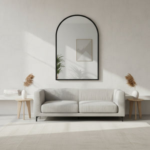 Arched Mirror Black Metal Frame