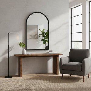 Arched Mirror Black Metal Frame