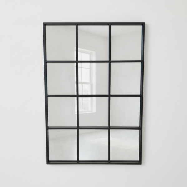 Grid Mirror – Black Metal Frame