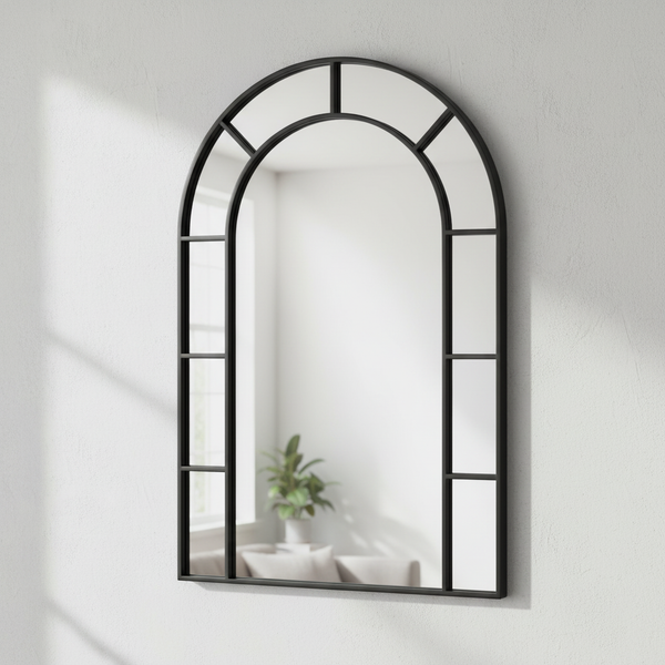 Arched Mirror - Black Metal Frame