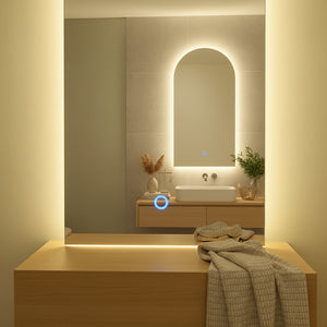 Arched LED Backlit Touch Mirror