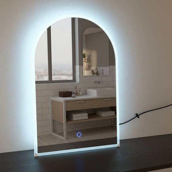 Arched LED Mirror with Touch Sensor