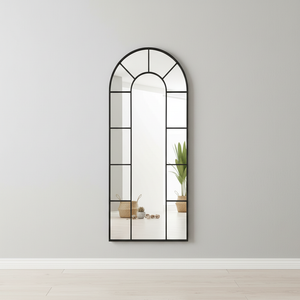 Tall Arched Mirror – Black Metal Frame