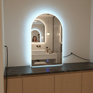 Arched LED Mirror with Touch Sensor