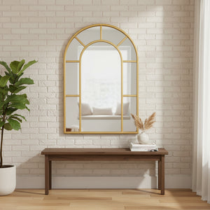 Window Wall Mirror -Gold Metal Frame