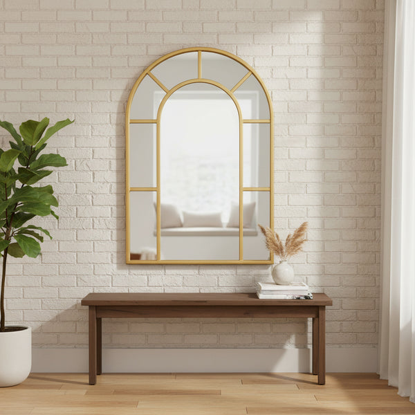 Window Wall Mirror -Gold Metal Frame