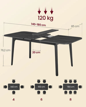 Extendable Dining Table – Heat & Scratch Resistant