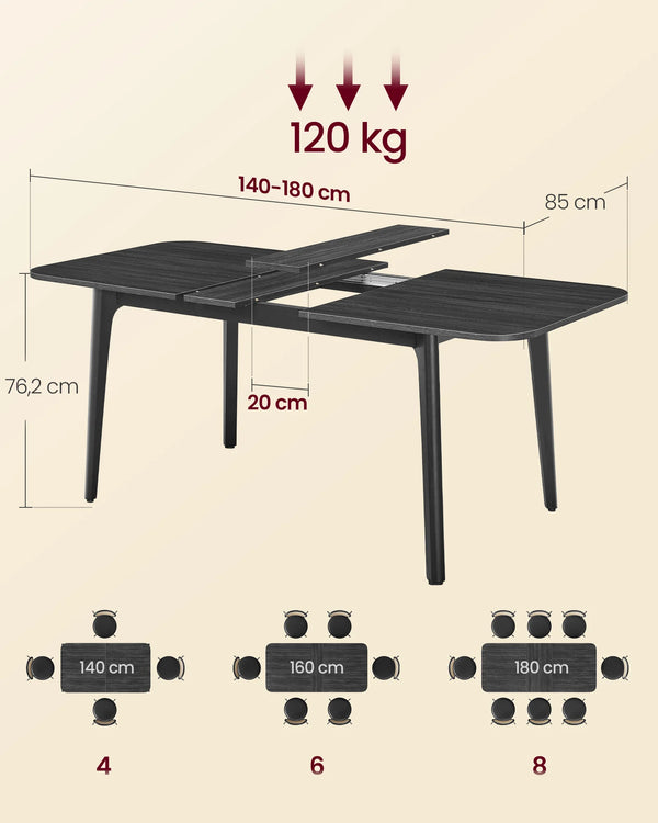 Extendable Dining Table – Heat & Scratch Resistant