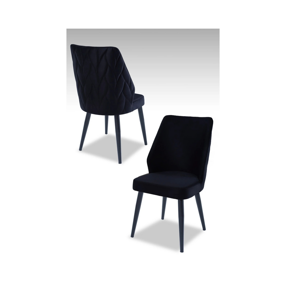 Upholstered Black Chairs (set of 2) - Karrari