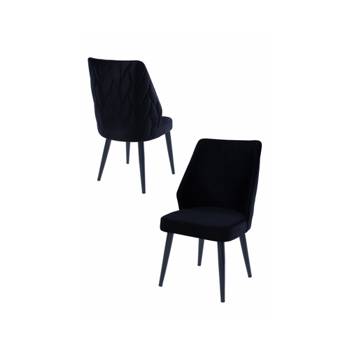 Upholstered Black Chairs (set of 2) - Karrari