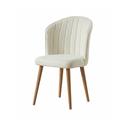 Velvet Cream Walnut Chair (set of 2) - Karrari