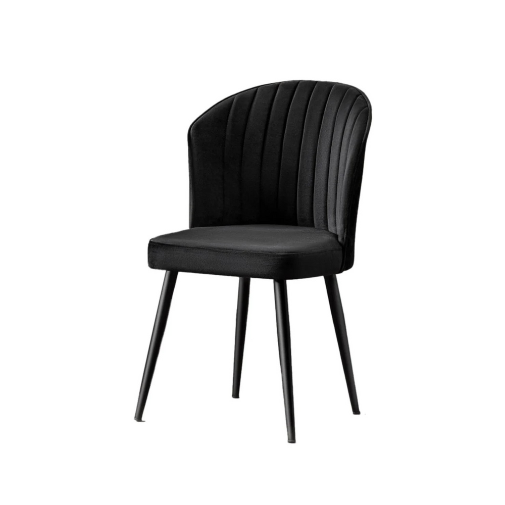 Velvet Black Chairs (set of 2) - Karrari