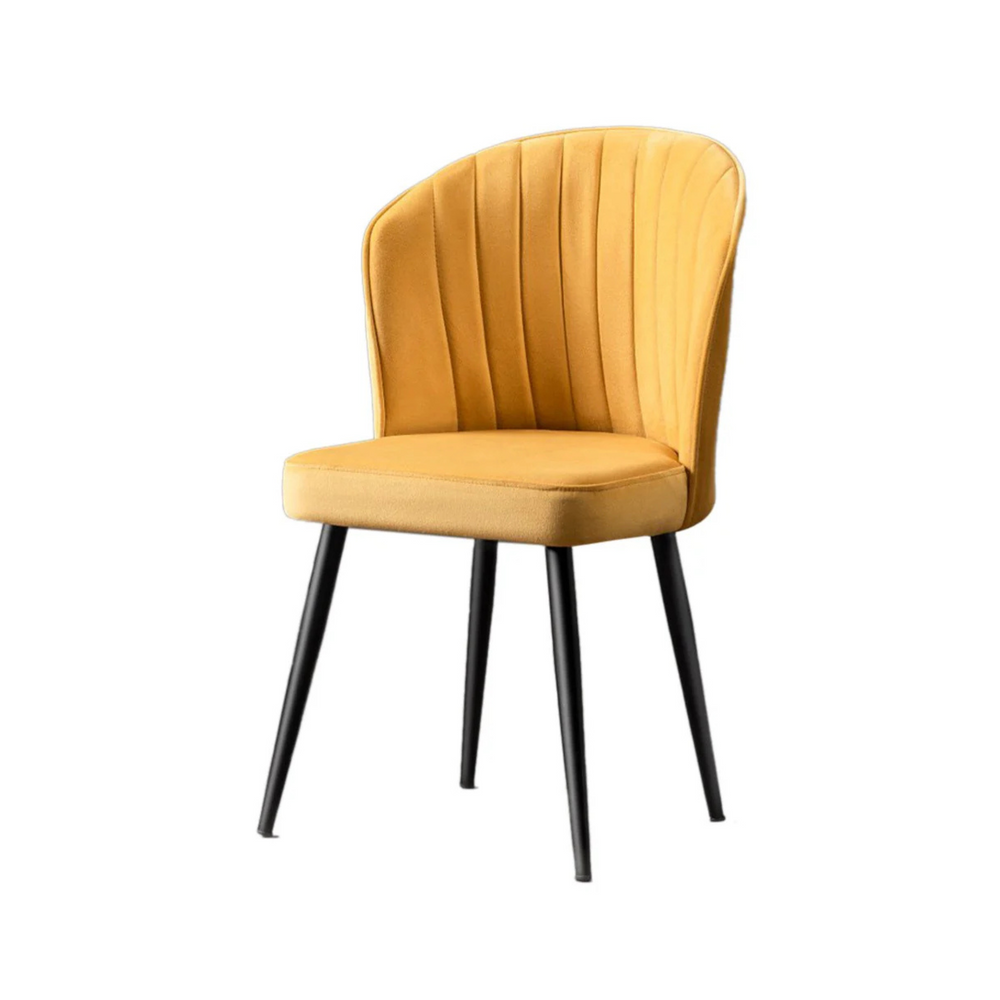 Mustard Yellow Velvet Chairs (set of 4) - Karrari