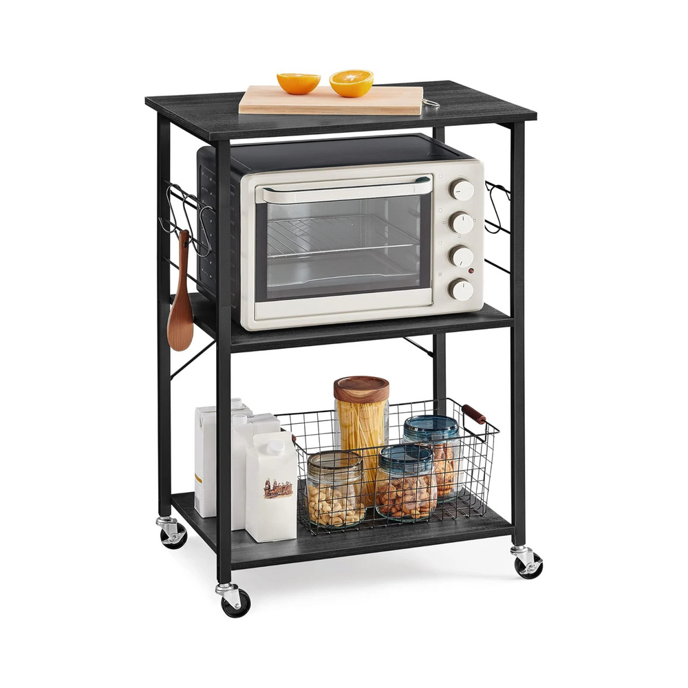 3-Tier Black Kitchen Trolley - Karrari