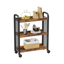 Rustic Brown Kitchen Trolley with Wheels - Karrari