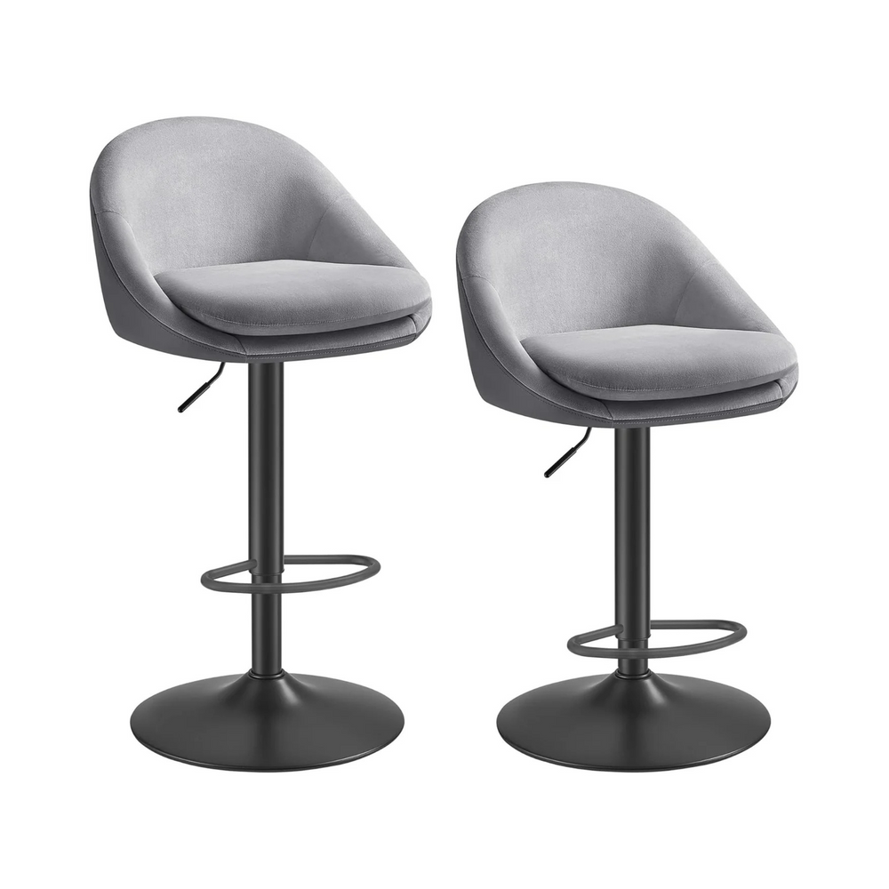 Set of 2 Adjustable Bar Stools - Dove Grey - Karrari