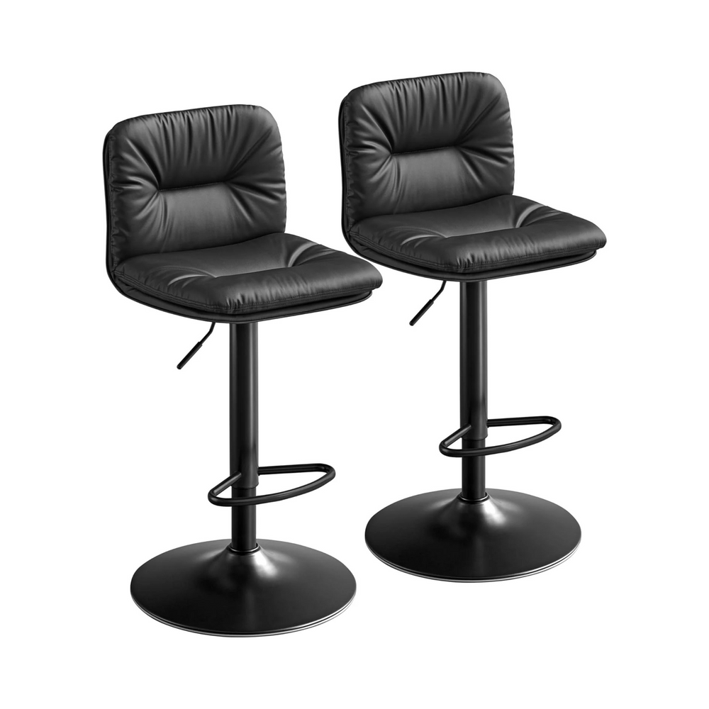 Set of 2 Height-Adjustable PU Bar Chairs - Karrari