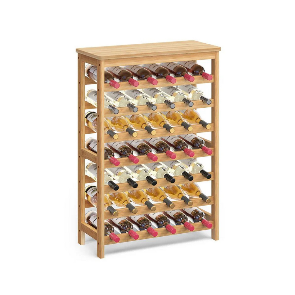 7-Tier Bamboo Wine Rack, Holds 42 Bottles - Karrari