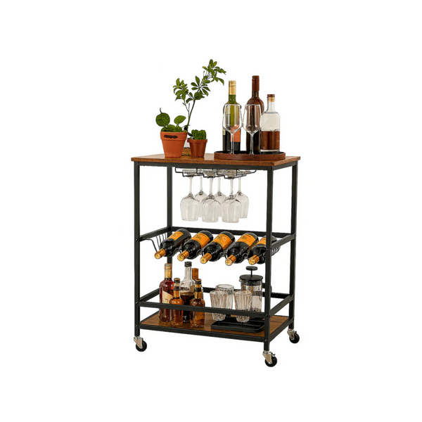 Bar Trolley with Wine & Glass Holders - Karrari