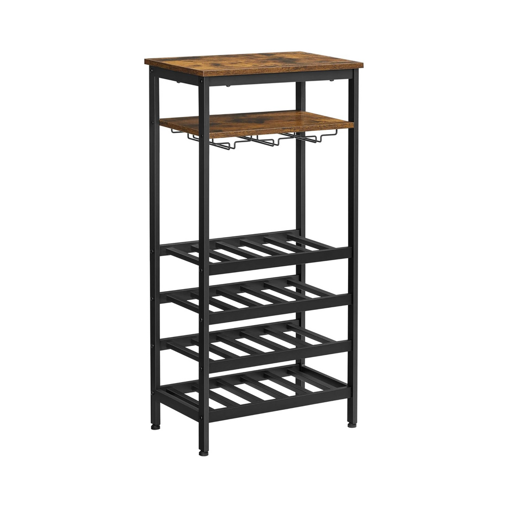 20-Bottle Wine Rack with Glass Holder - Karrari
