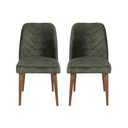 Velvet Walnut Dark Green Chairs (set of 2) - Karrari