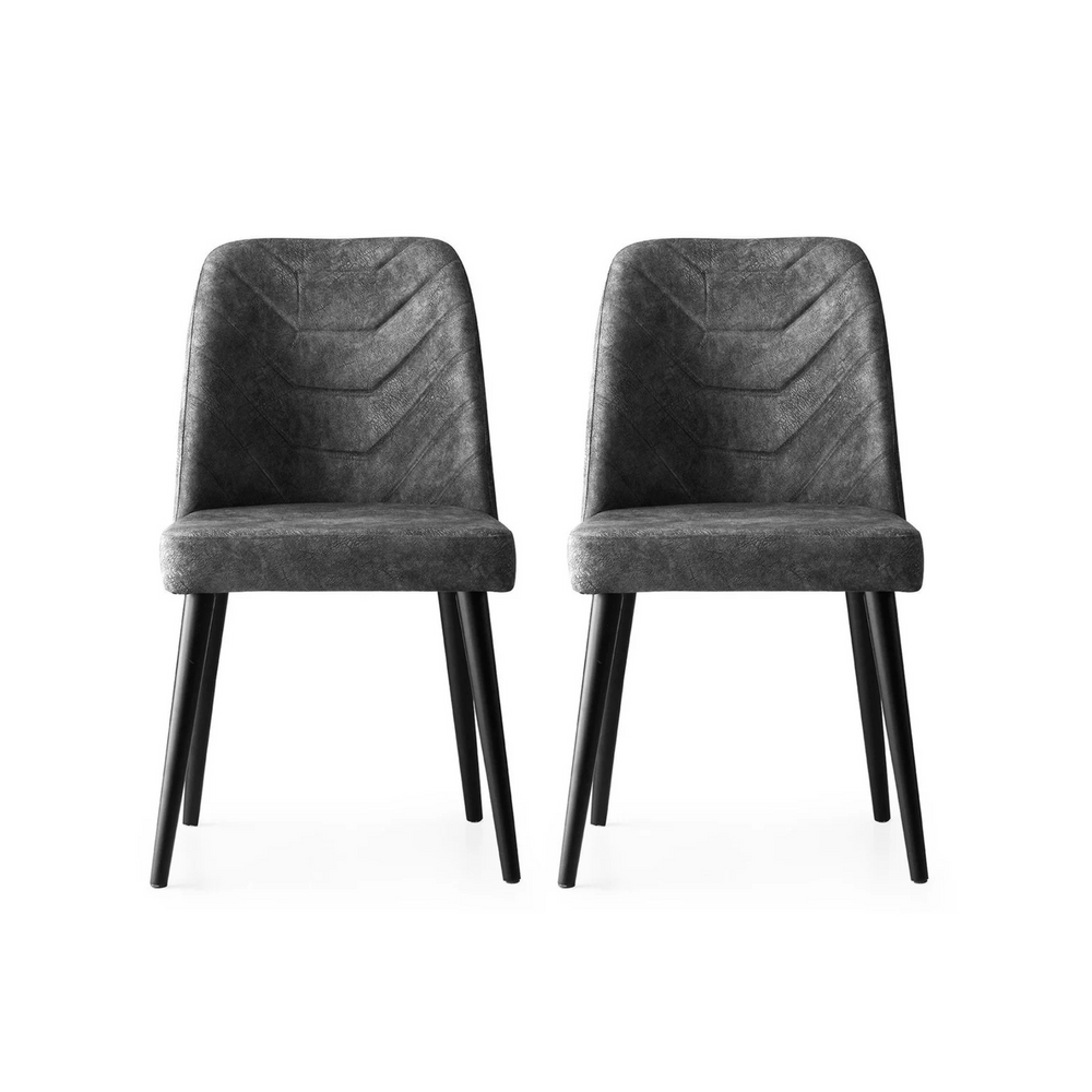 Velvet Anthracite Chairs (set of 2) - Karrari
