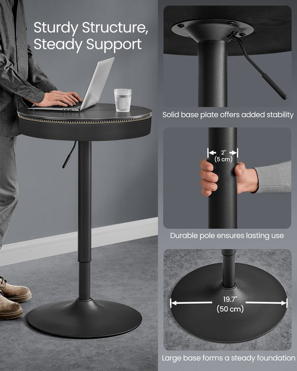 Adjustable Round Bar Table with Storage - Karrari