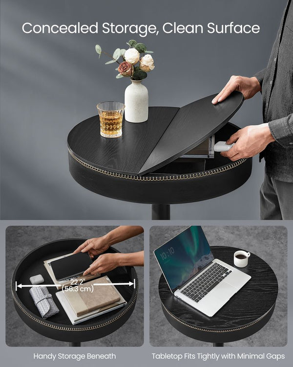Adjustable Round Bar Table with Storage - Karrari