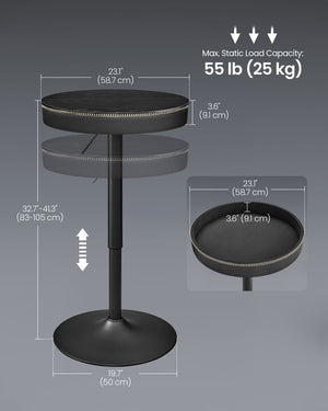 Adjustable Round Bar Table with Storage - Karrari