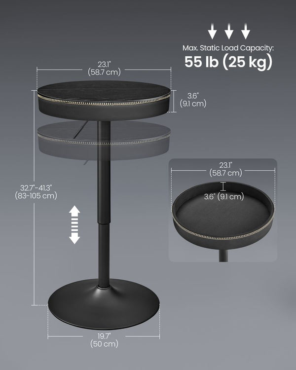 Adjustable Round Bar Table with Storage - Karrari