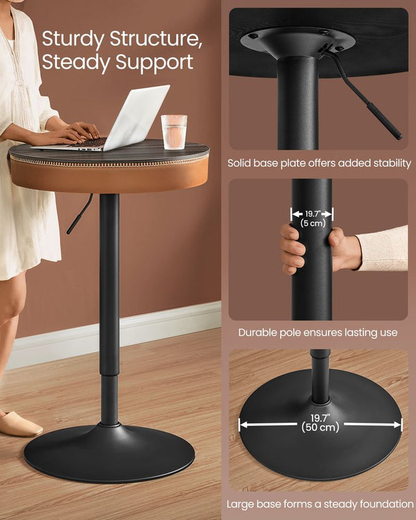 Adjustable Round Bar Table with Storage - Karrari