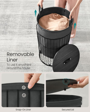 Round Laundry Hamper with Lid
