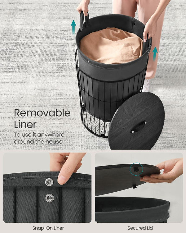 Round Laundry Hamper with Lid